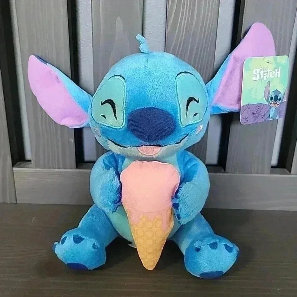 Disney Stitch Holding Ice Cream Plush Stuffed Toy NWT 7 IN.